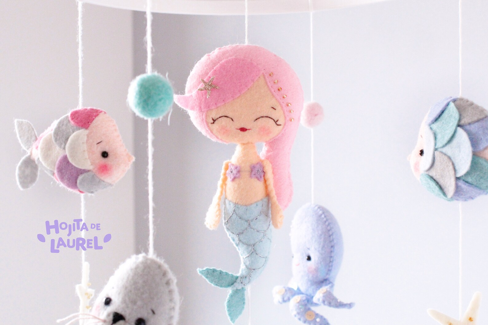 Mermaid Baby Mobile Ocean Crib Mobile Sea Creatures Cot Etsy Canada