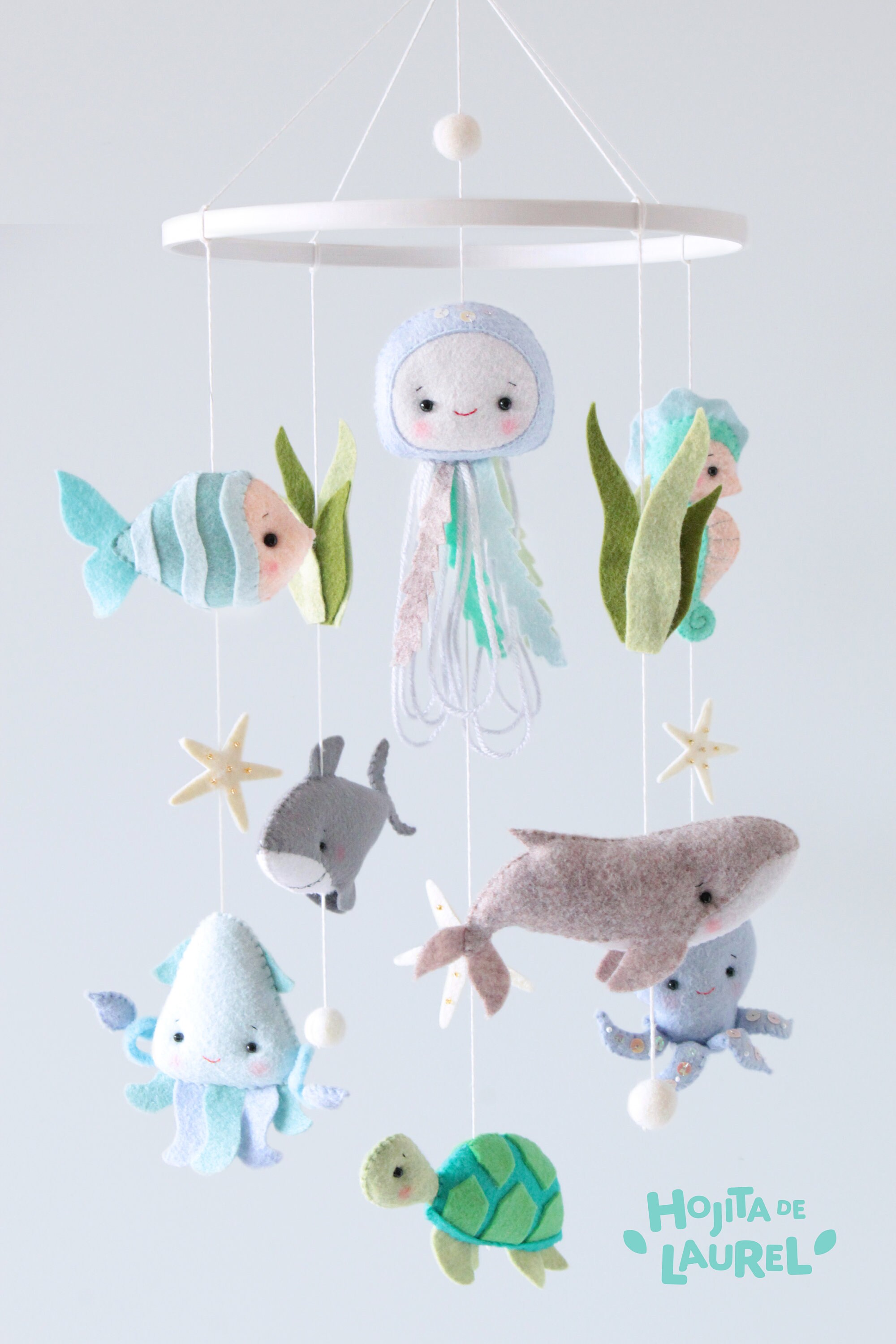 Jellyfish Baby Mobile Ocean Themed Crib Mobile Sea Creatures Etsy