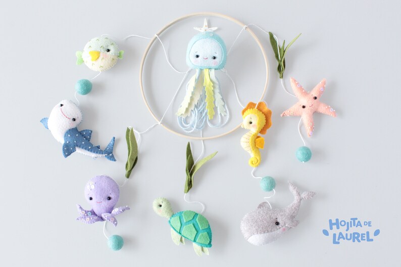 Jellyfish Baby Mobile Ocean Themed Crib Mobile Sea Creatures Etsy