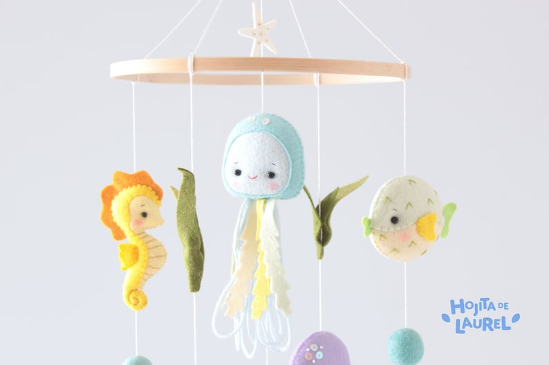 Jellyfish Baby Mobile Ocean Themed Crib Mobile Sea Creatures Etsy