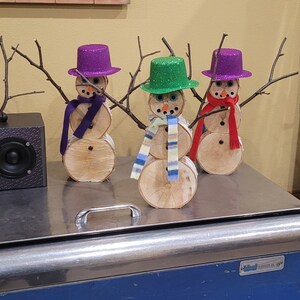 Handmade Wooden Snowman Removable Arms and Hat, Painted Screws, Washers, and Bolts, Winter, Christmas, gift, Decor