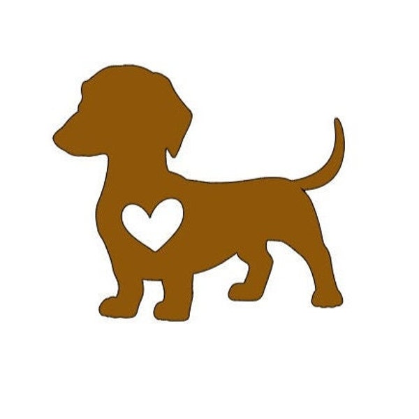 Dachshund Decal, Weenie Dog decal, Dachshund With Heart Car Decal, Laptop Decal, Dog Decal, Sausage Dog