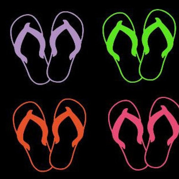 Flip Flops Decal - Vinyl Decal, Car Decal, Summer Decal