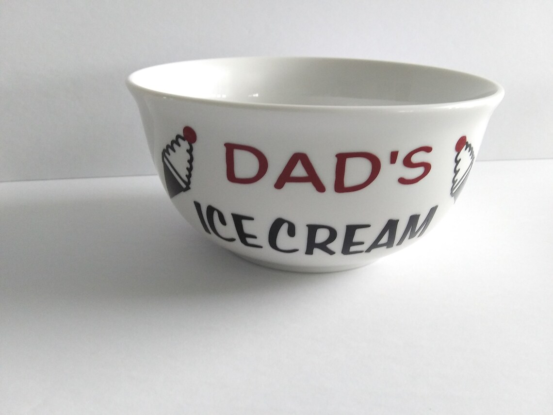 Personalized Ice Cream Bowls Ceramic and Vinyl Bowl Ice Etsy