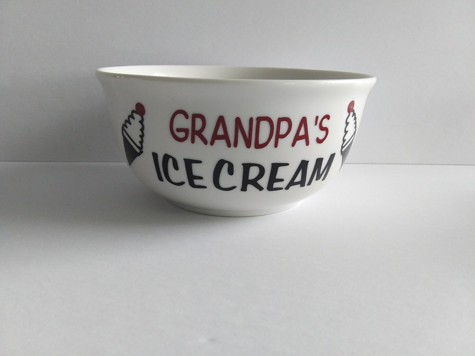 Personalized Ice Cream Bowls Ceramic and Vinyl Bowl Ice Etsy