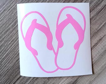 Flip Flops Decal - Vinyl Decal, Car Decal, Summer Decal