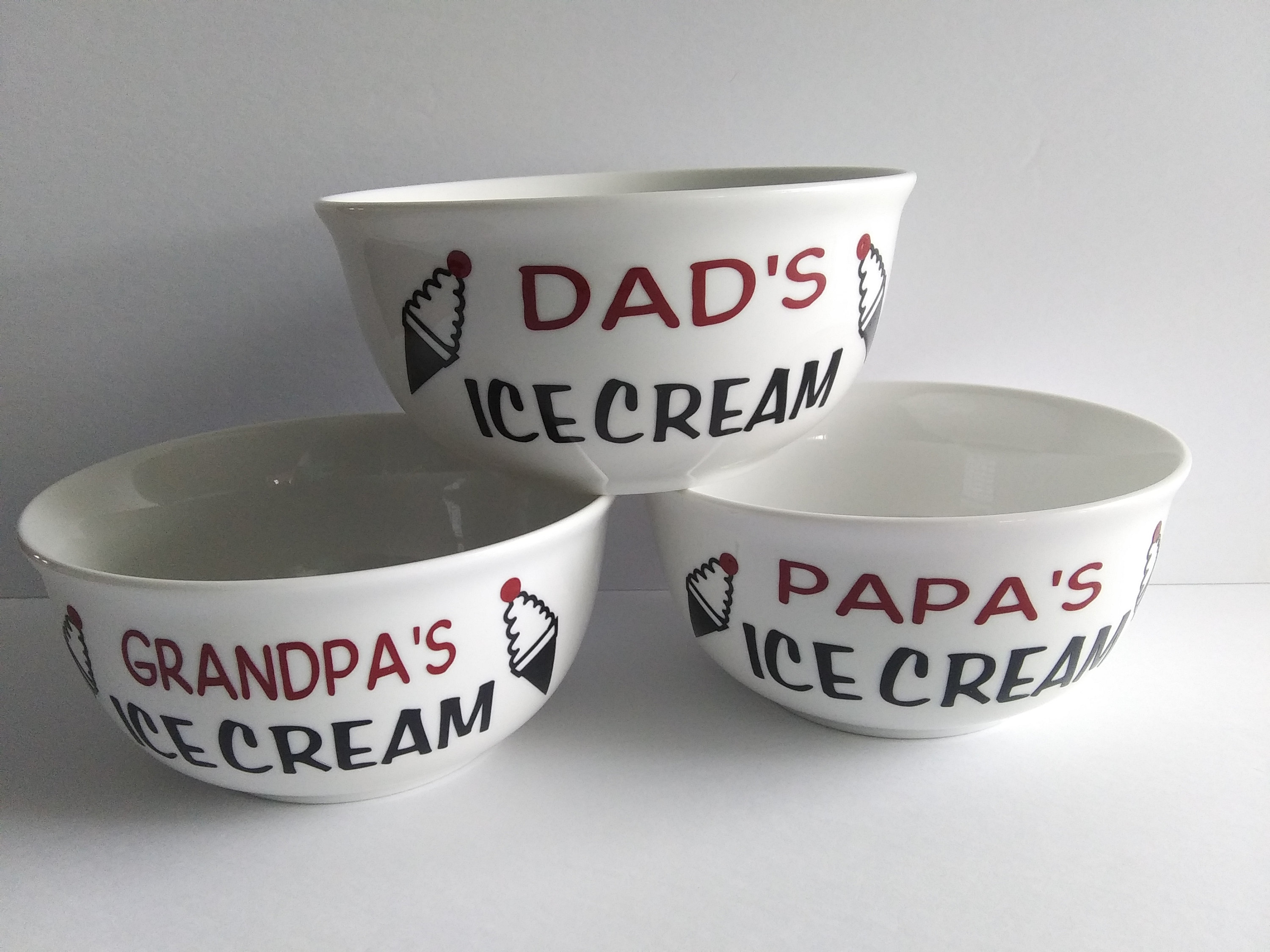 Personalized Ice Cream Bowls Ceramic and Vinyl Bowl Ice Etsy