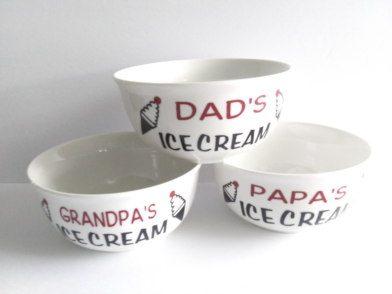 Personalized Ice Cream Bowls Ceramic and Vinyl Bowl Ice Etsy