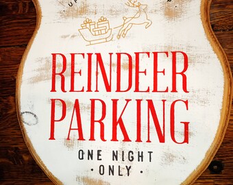 Reindeer Parkin Wood Plaque Sign