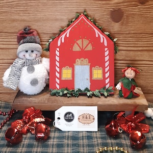 Weihnachtshaus Holz Regal Sitter