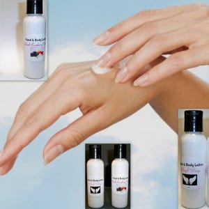 2 PIECE Hand & Body Lotion GIFT SET: 2-2oz Bottles Moisturizing Organic Scented Angel Wings Black Raspberry Vanilla