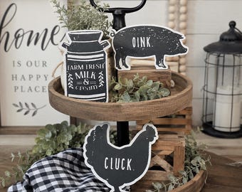 Farmhouse Tiered Tray Elements – Set of 3