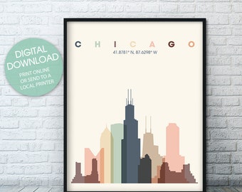 Chicago Skyline Printable Wall Art