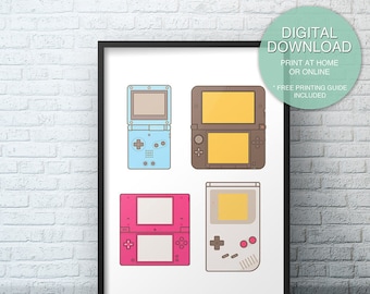 Video Gaming, Printable Wall Art, Video Game Decor, Video Game Art, Last Minute  gift, Instant Download, Game Controllers