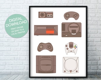 Video Game Printable Art, Video Game Decor, Game room, Man cave, Video Game Art, Printable Wall Art, Last Minute  gift