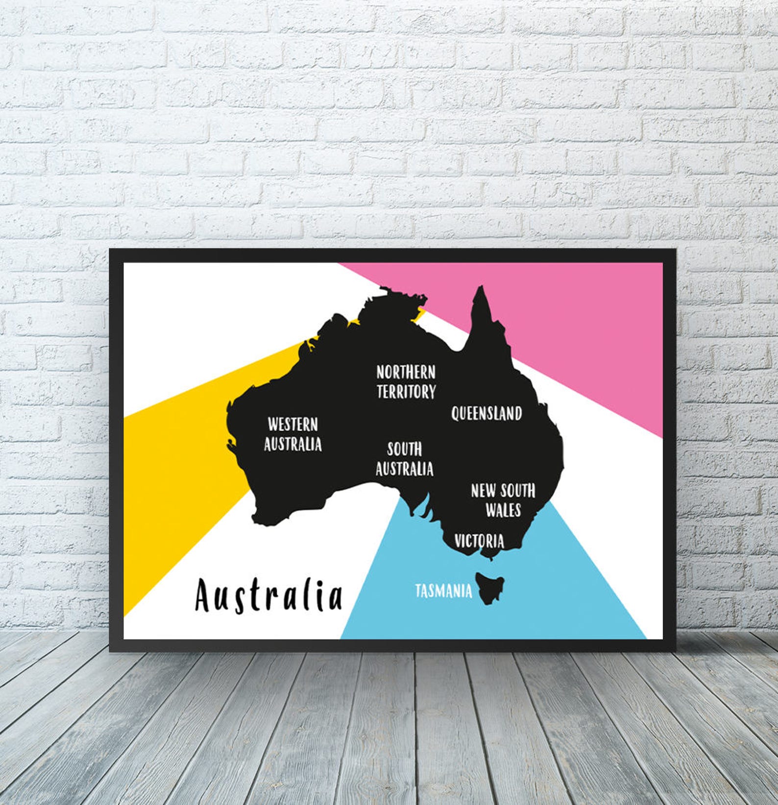 Printable Wall Art, Last Minute Gift, Australia Map Decor, Australia ...
