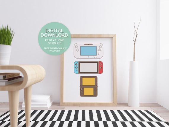 Vintage Video Game Controller Print: Teen Room Decor (Digital Download)