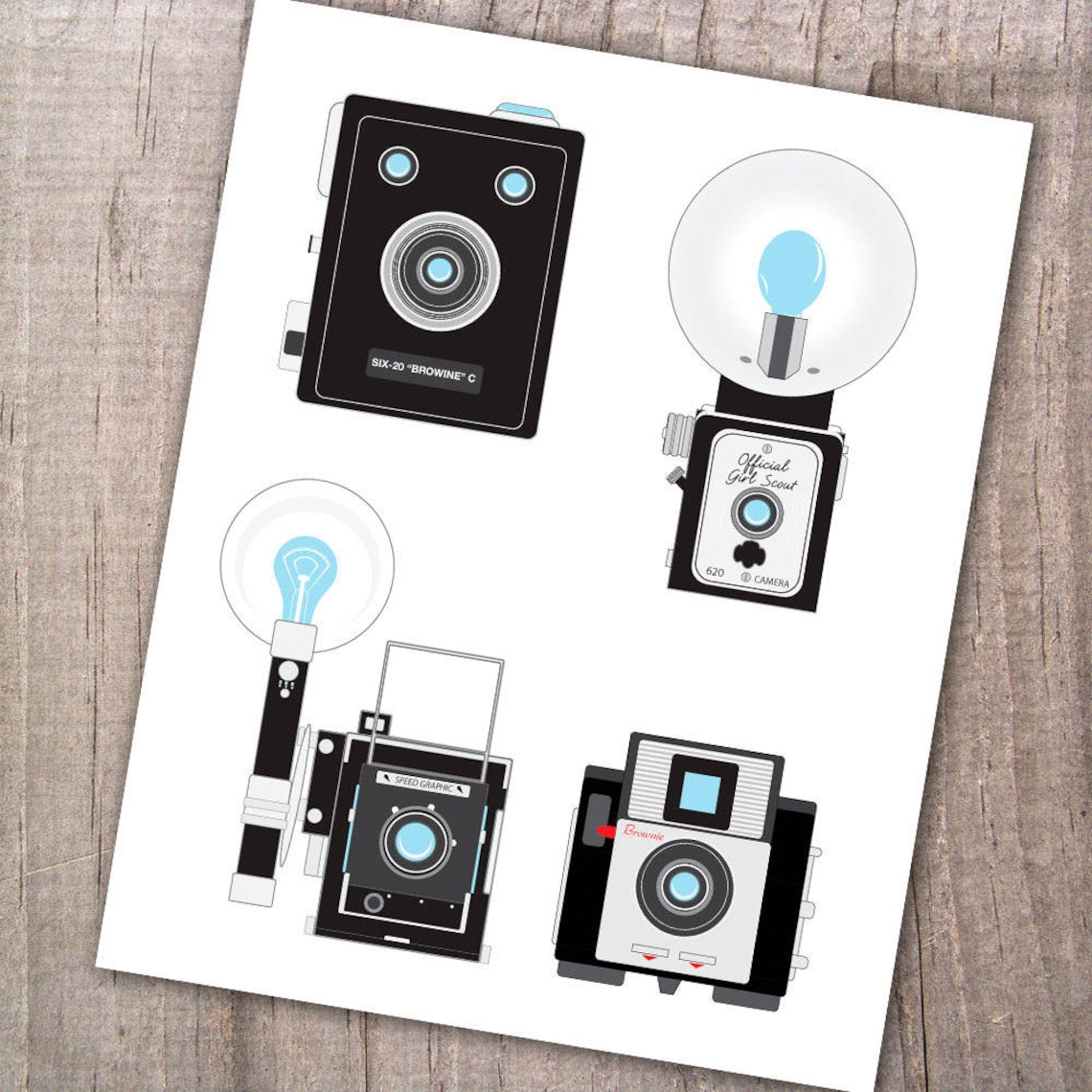 Retro Camera Decor Printable Wall Art Last Minute Gift Etsy