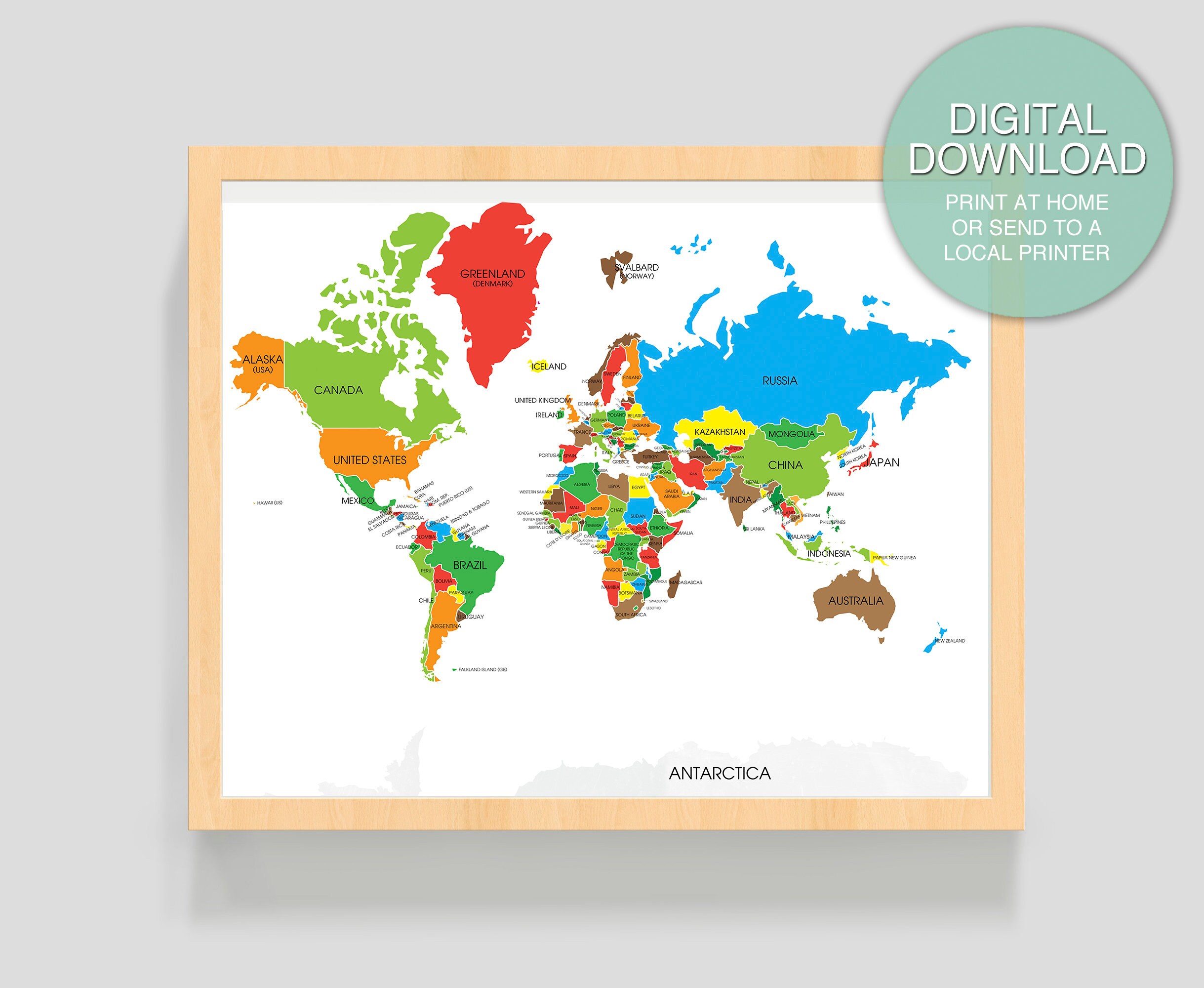 SET OF 2 Printable World and USA Map Poster World Map Art - Etsy