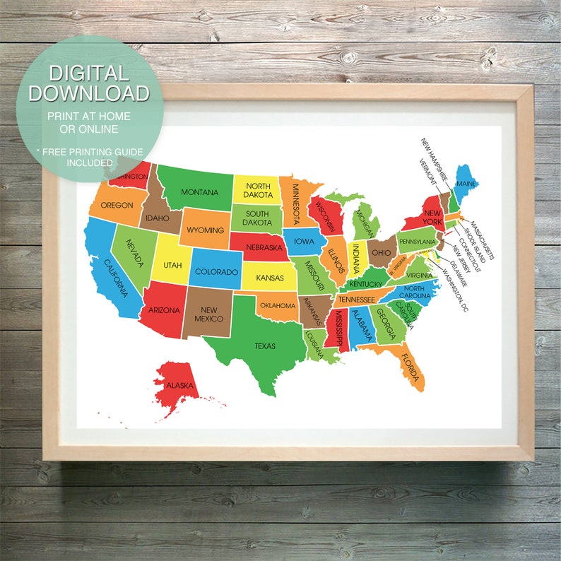SET OF 2 Printable World and USA Map Poster World Map Art - Etsy