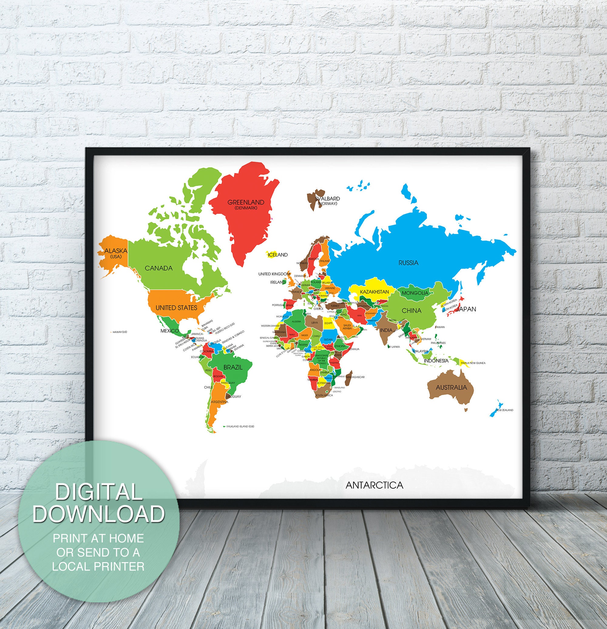 SET OF 2 Printable World and USA Map Poster World Map Art - Etsy