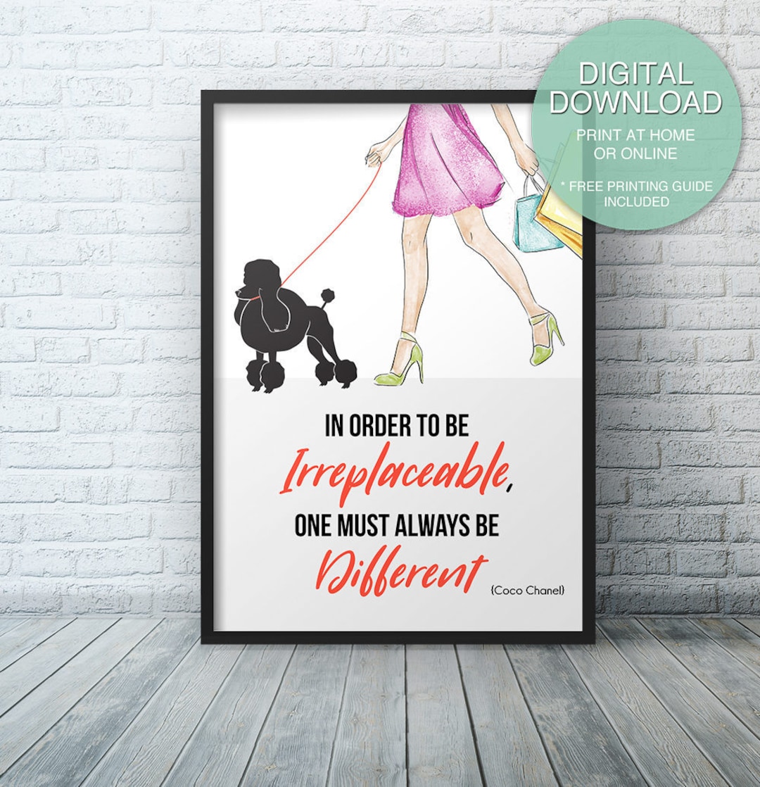 Coco Chanel Poster, Printable Wall Art, Unique Gift, Coco Chanel Decor ...