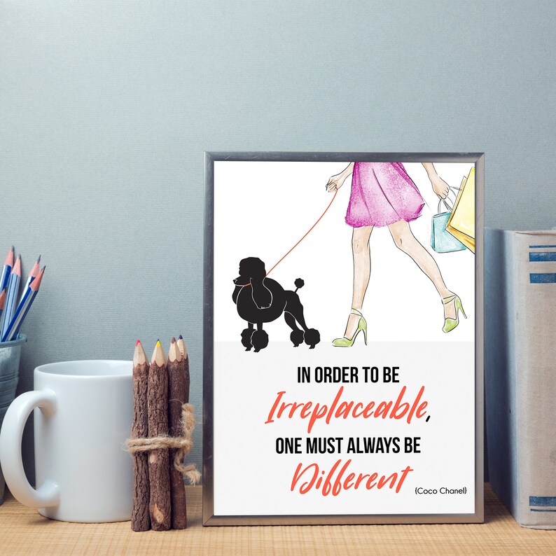 Coco Chanel Poster Printable Wall Art Unique Gift Coco Etsy