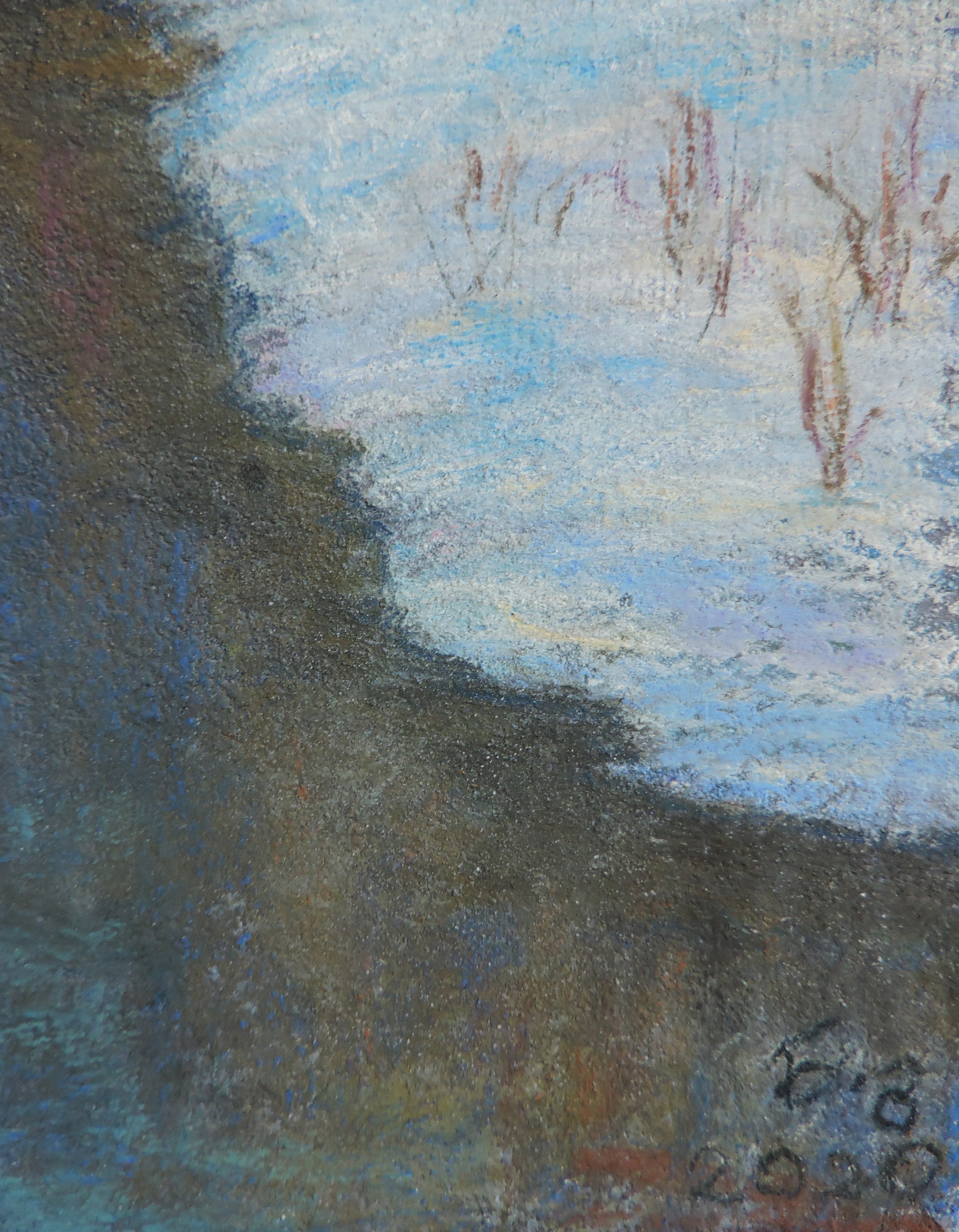 絵画 Winter  in pastel 絵画 Winter in pastel Painting a Winter Landscape in Pastel