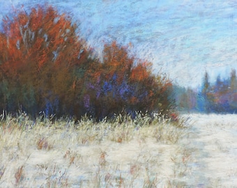 Winter Soft pastel landscape painting