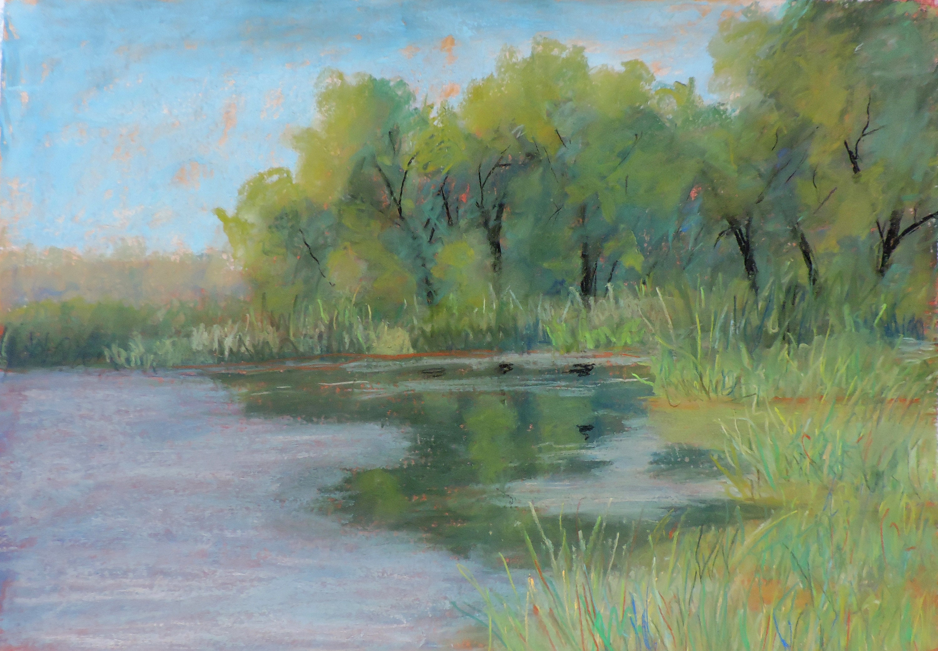 Original Soft Pastel Landscape Painting Etsy Australia