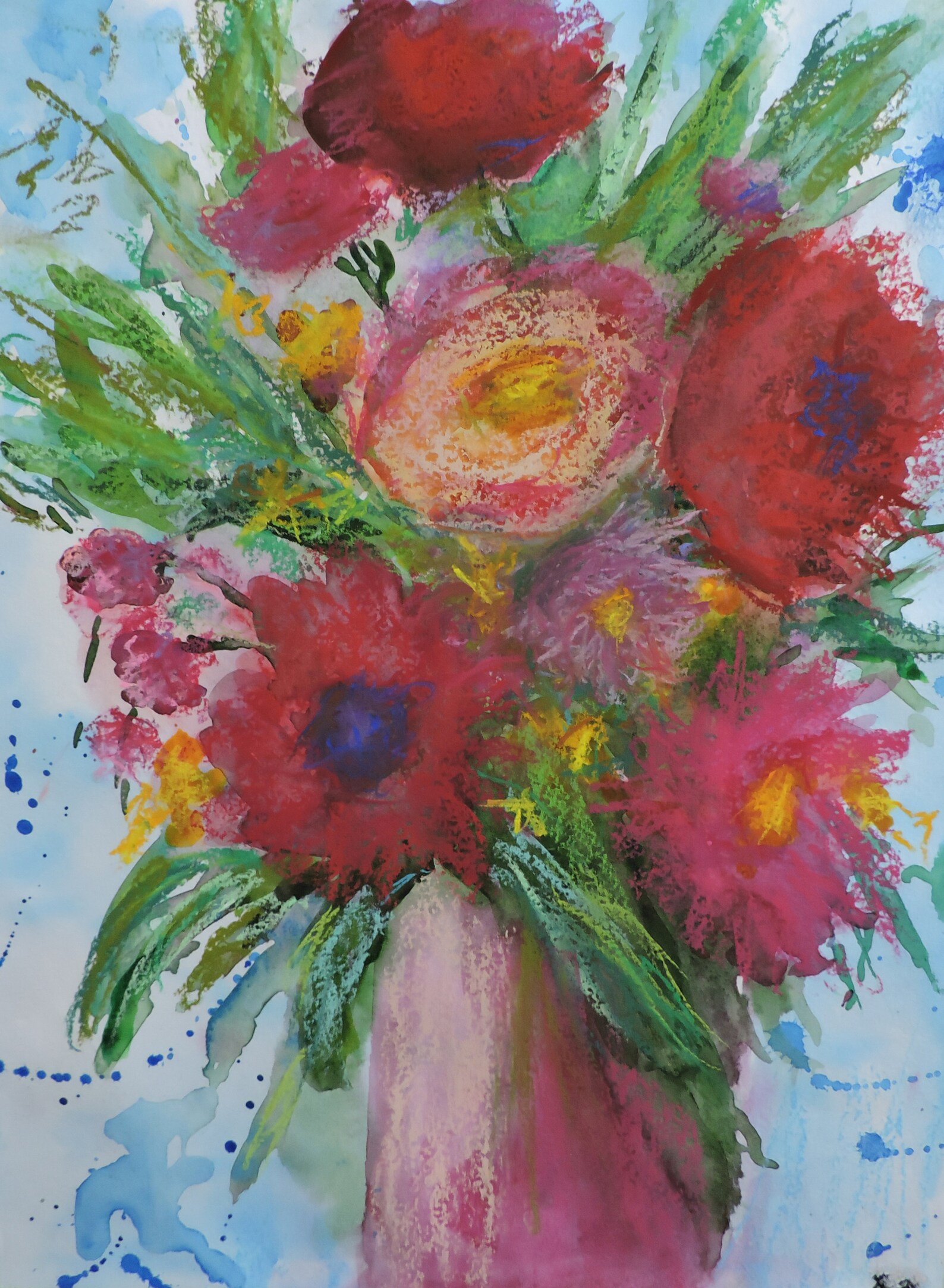 Soft Pastel Flower Painting. Watercolor Abstract Flower Etsy