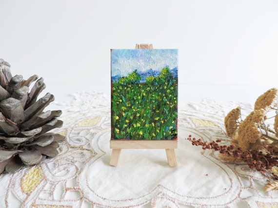 Kids Painting Set, Nature, 3 x 3 Mini Canvas & Easels