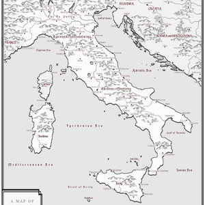 Italië Kaart - Digitale Download
