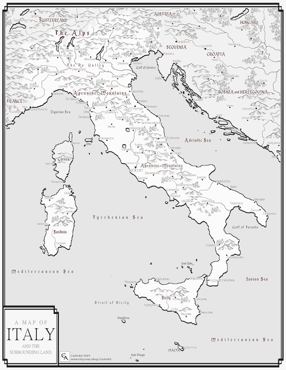 Italy Map Digital Download - Etsy