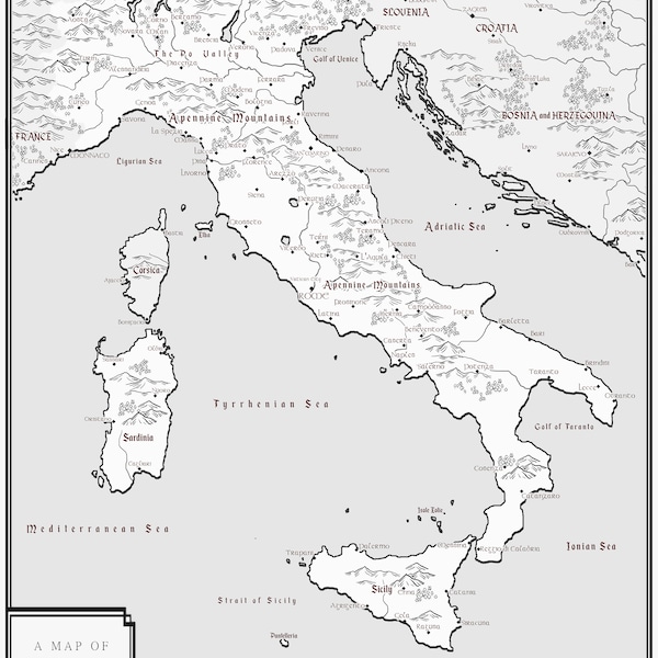 Italy Map - Digital Download