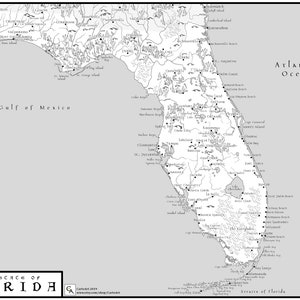 Florida Kaart - Digitale Download