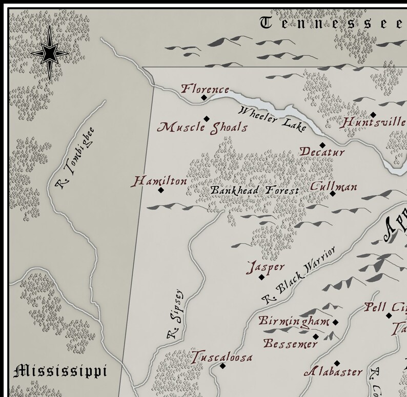 Alabama Map - Digital Download - Etsy
