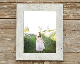 11 x 14 - The Appalachian 2.5" Whitewashed Reclaimed Wood Frame- - Vintage Rustic Decor  (All Sizes)