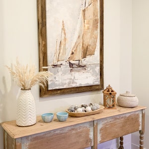 Natural Floating Frame Antique Oak--Vintage Rustic Decor Reclaimed Wood Frame (All Sizes)