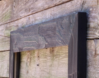 Modern Barnwood Picture Frame - Antique Black, Distressed Wood Finish