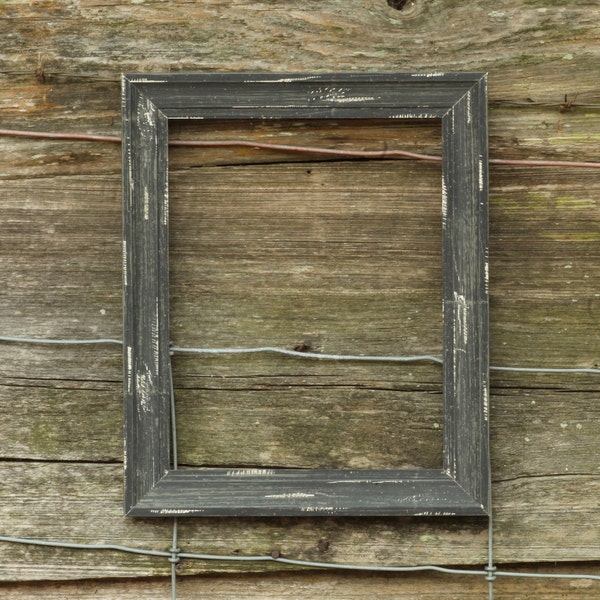 Modern Barnwood Finish Frames - 1-3/4" Facing - Distressed Charcoal Gray - (All Sizes) - Loft Rustic Frames