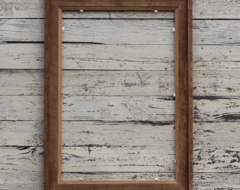 Reclaimed Barnwood Floating Canvas Frame – Rustic Cypress Wood Decor
