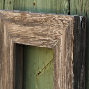 Rustic Frame - 24x30 distressed barn wood frame, metal corner brackets