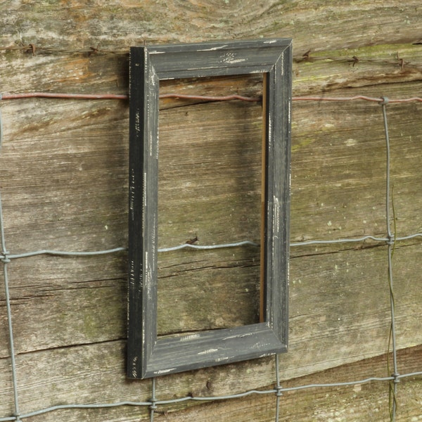 Modern Barnwood Finish Frames - 1-3/4" Facing - Distressed Charcoal Gray - (All Sizes) - Loft Rustic Frames