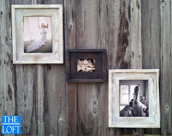 Rustic Barn Wood Gallery Wall Frames - 2-11x14 & 1-5x7