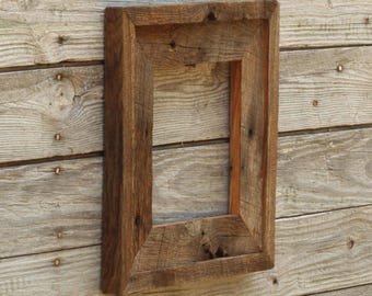 Reclaimed Barnwood Picture Frame - Rustic Antique Oak Decor