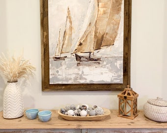 Rustic Reclaimed Barnwood Floating Frame: Antique Oak, Handmade