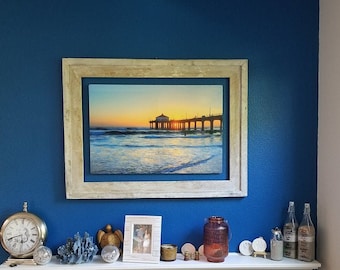 The Post & Beam Whitewashed 3.5"- Vintage Rustic Decor Reclaimed Wood Frame (All Sizes)