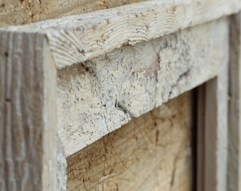 The Post & Beam Whitewashed 3.5"- Vintage Rustic Decor Reclaimed Wood Frame (All Sizes)