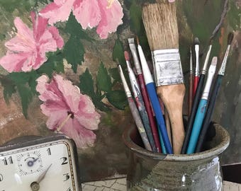 VINTAGE BRUSHES, Brush Lot, Old Paintbrushes, Vintage Paint Brushes, Brush Collection, Painting, Art, Studio Decor, Brushes, Mixed Media